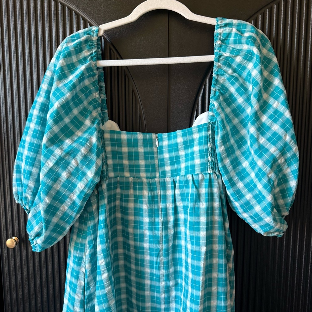 Amanda Uprichard Blue Plaid Mini Dress - Picture 13 of 16